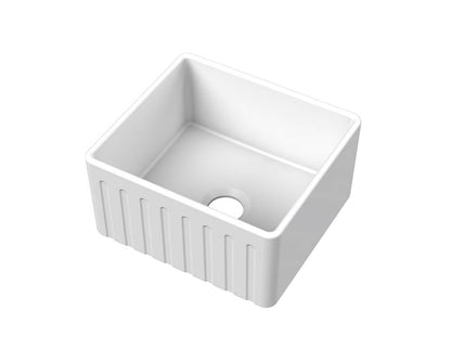Novi 51 x 46 Fine Fireclay Matte White Farmhouse Butler Sink