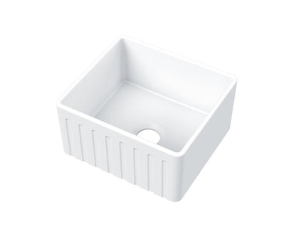 Novi 51 x 46 Fine Fireclay Gloss White Farmhouse Butler Sink
