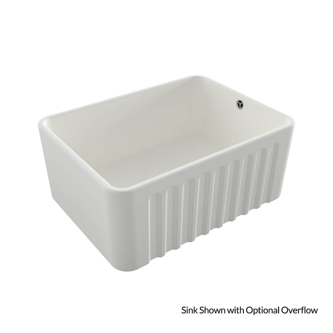 Novi 60 x 46 Fine Fireclay Matte White Farmhouse Butler Sink