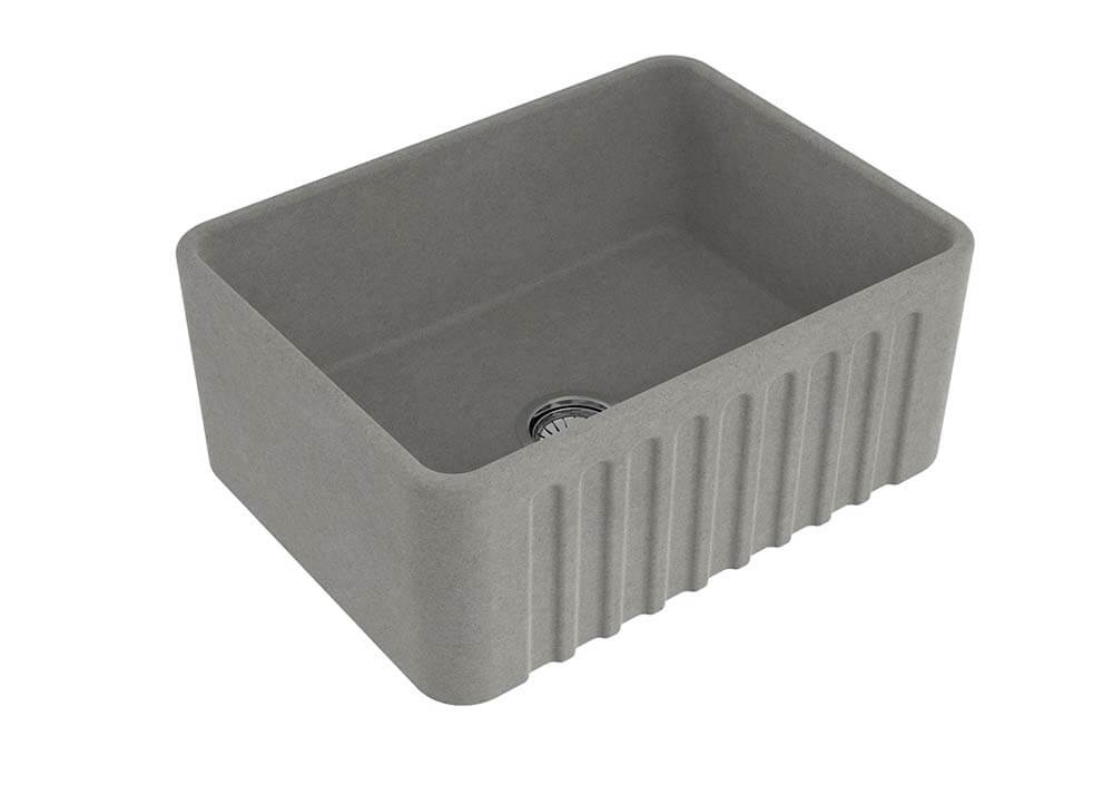 Novi 60 x 46 Fine Fireclay Concrete Look Farmhouse Butler Sink