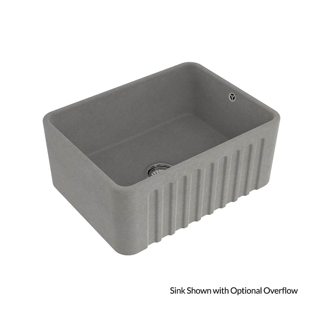 Novi 60 x 46 Fine Fireclay Concrete Look Farmhouse Butler Sink