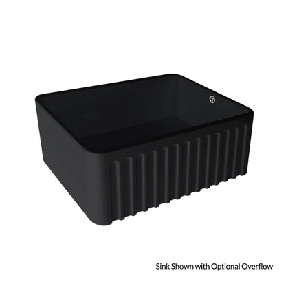 Novi 60 x 46 Fine Fireclay Matte Black Farmhouse Butler Sink