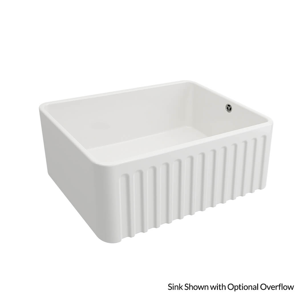 Novi 60 x 46 Fine Fireclay Gloss White Farmhouse Butler Sink