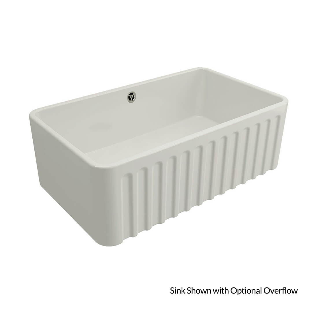 Novi 75 x 46 Fine Fireclay Matte White Farmhouse Butler Sink