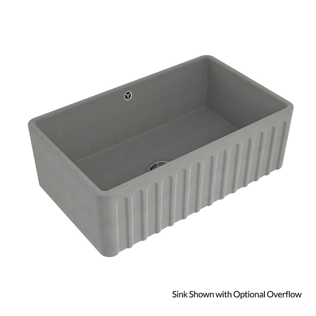 Novi 75 x 46 Fine Fireclay Concrete Look Farmhouse Butler Sink