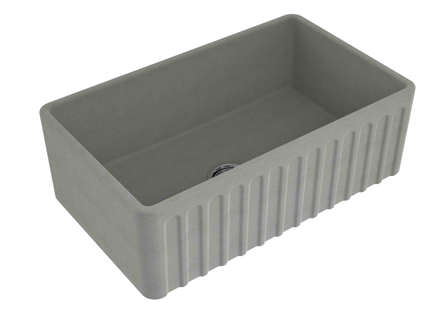 Novi 75 x 46 Fine Fireclay Concrete Look Farmhouse Butler Sink