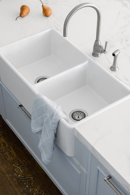 Novi 84 x 46 Fine Fireclay Gloss White Farmhouse Butler Sink
