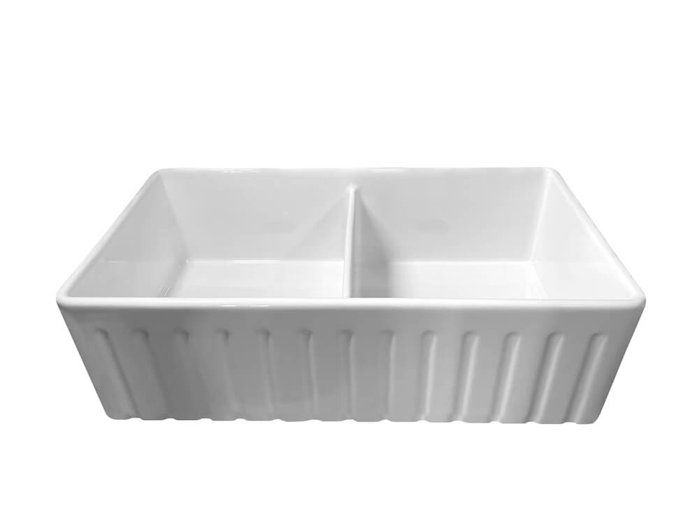 Novi 84 x 46 Fine Fireclay Gloss White Farmhouse Butler Sink
