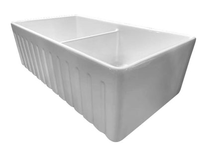 Novi 84 x 46 Fine Fireclay Gloss White Farmhouse Butler Sink