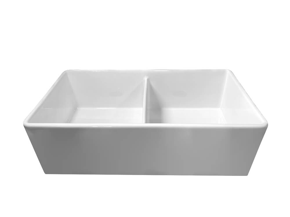 Novi 84 x 46 Fine Fireclay Gloss White Farmhouse Butler Sink