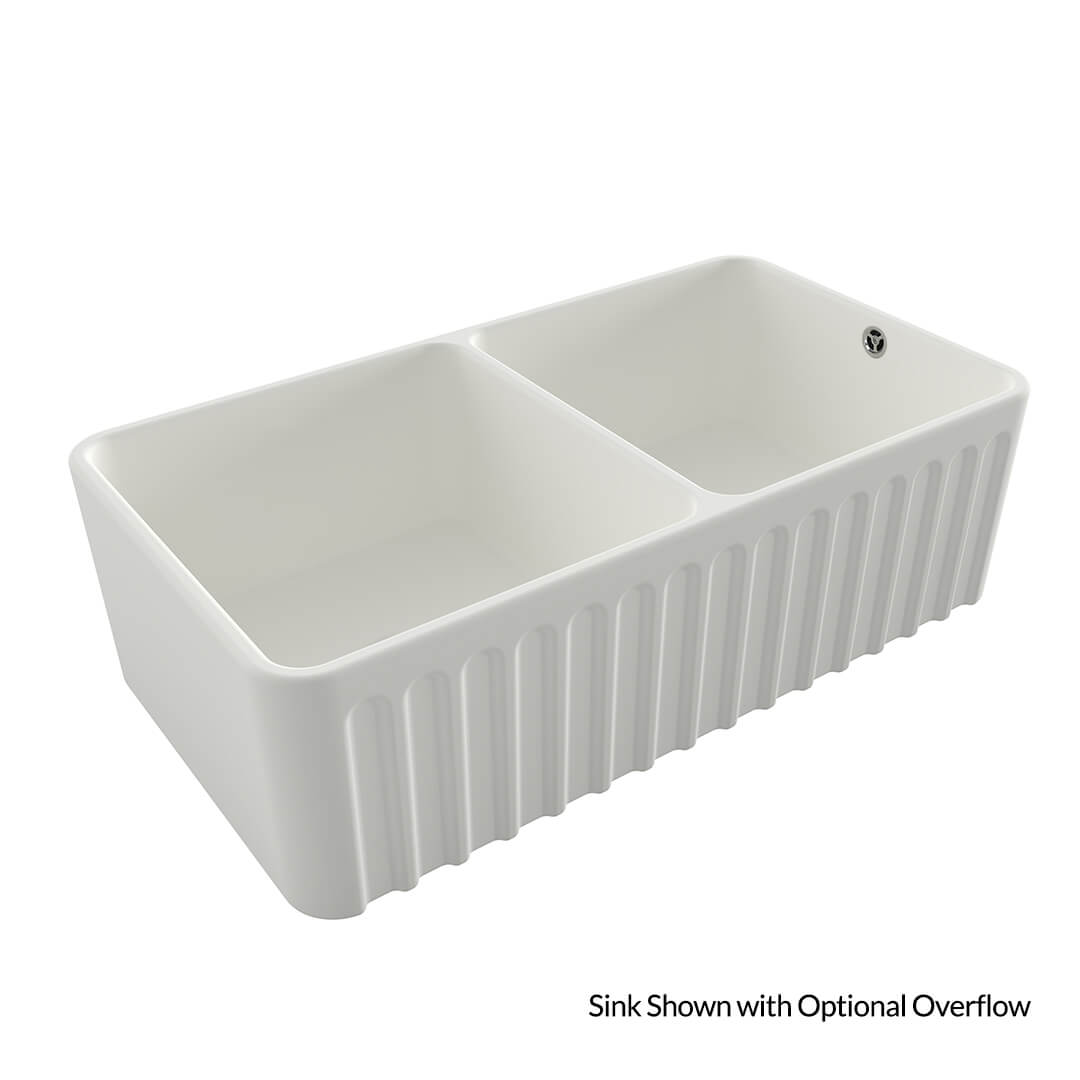 Novi 85 x 46 Fine Fireclay Matte White Farmhouse Butler Sink