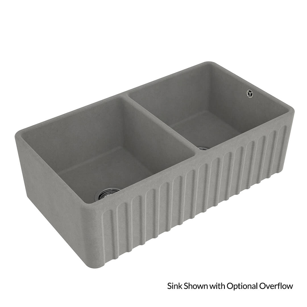 Novi 85 x 46 Fine Fireclay Concrete Look Farmhouse Butler Sink