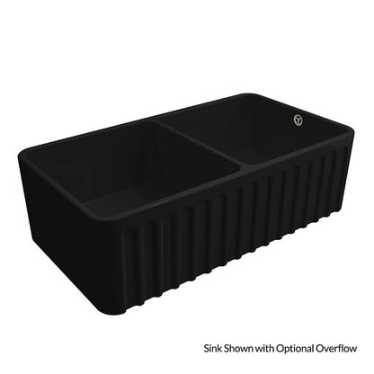 Novi 85 x 46 Fine Fireclay Matte Black Farmhouse Butler Sink