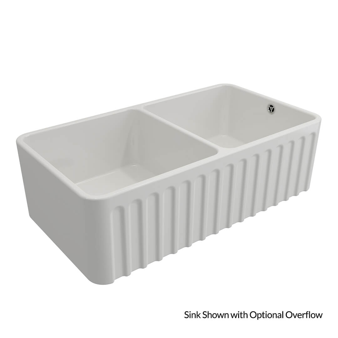 Novi 85 x 46 Fine Fireclay Gloss White Farmhouse Butler Sink