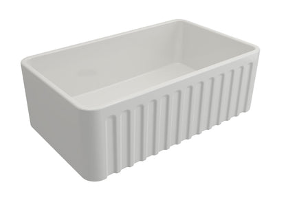 Novi 75 x 46 Fine Fireclay Matte White Farmhouse Butler Sink
