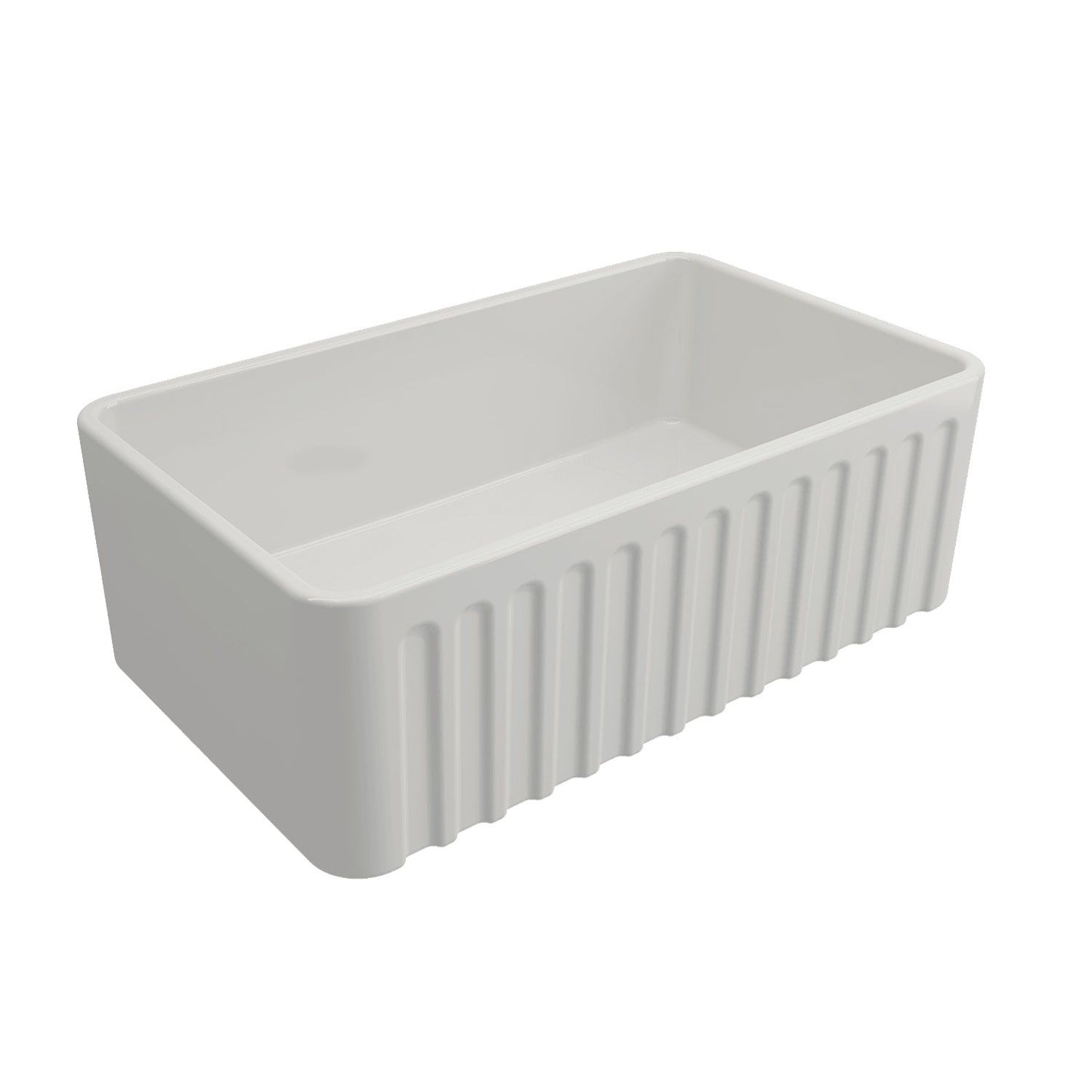 Novi 75 x 46 Fine Fireclay Gloss White Farmhouse Butler Sink
