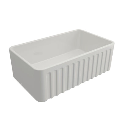 Novi 75 x 46 Fine Fireclay Gloss White Farmhouse Butler Sink