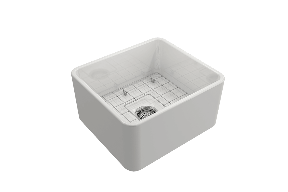Novi 50 x 46 Fine Fireclay Gloss White Farmhouse Butler Sink