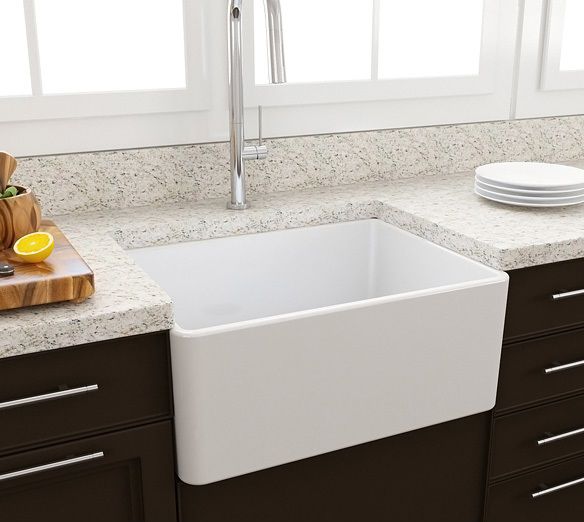 Novi 60 x 46 Fine Fireclay Gloss White Farmhouse Butler Sink