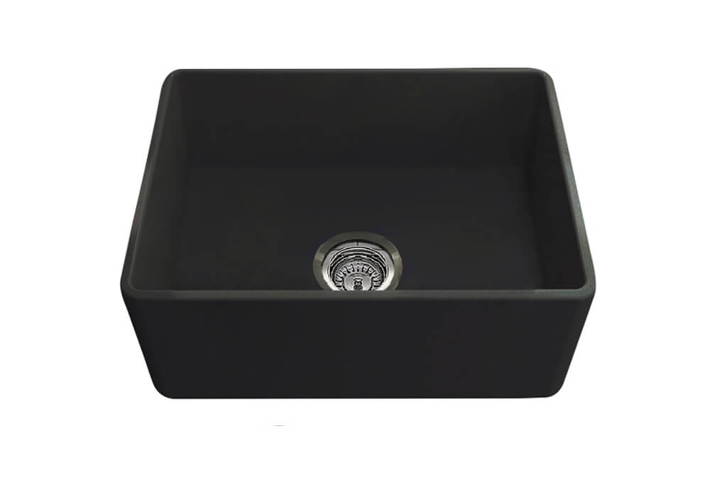 Novi 60 x 46 Fine Fireclay Matte Black Farmhouse Butler Sink