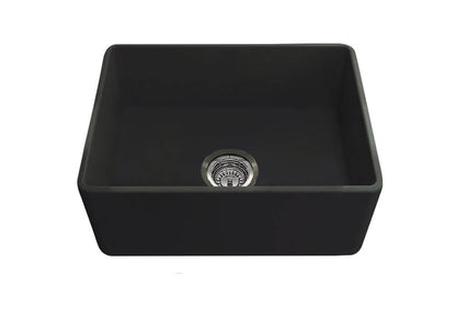 Novi 60 x 46 Fine Fireclay Matte Black Farmhouse Butler Sink