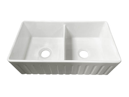 Novi 84 x 46 Fine Fireclay Matte White Farmhouse Butler Sink