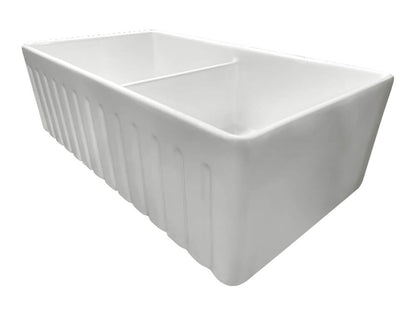 Novi 84 x 46 Fine Fireclay Matte White Farmhouse Butler Sink