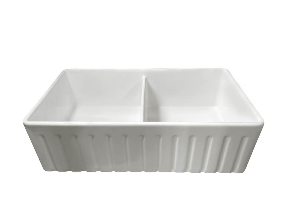Novi 84 x 46 Fine Fireclay Matte White Farmhouse Butler Sink