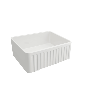 Novi 60 x 46 Fine Fireclay Gloss White Farmhouse Butler Sink