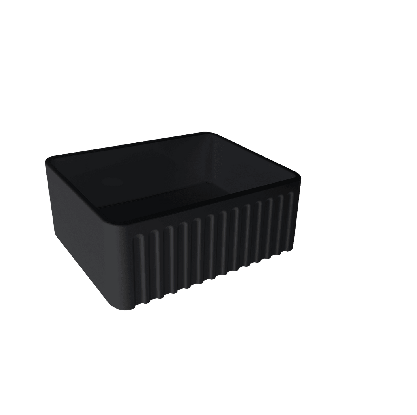 Novi 60 x 46 Fine Fireclay Matte Black Farmhouse Butler Sink