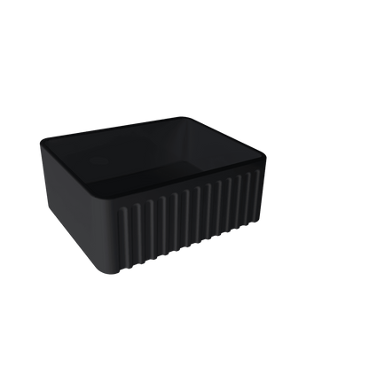 Novi 60 x 46 Fine Fireclay Matte Black Farmhouse Butler Sink
