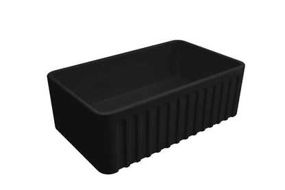 Novi 75 x 46 Fine Fireclay Matte Black Farmhouse Butler Sink