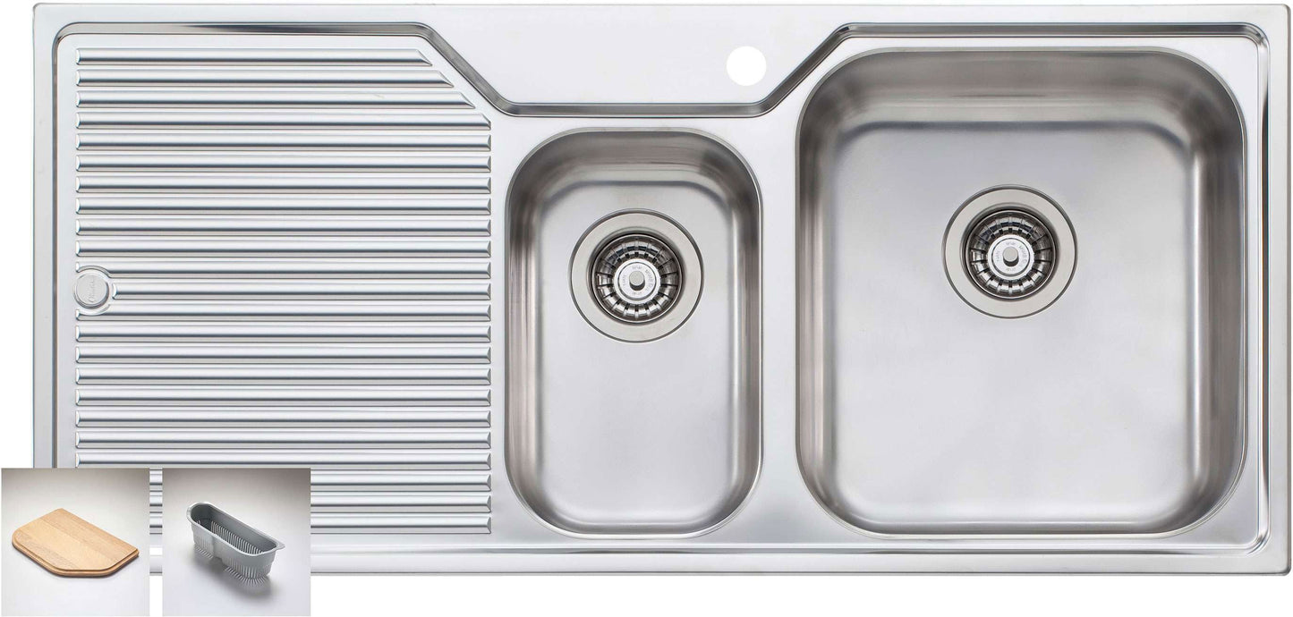 Oliveri Sink 1080mm RH 1 & 1/2 Bowl