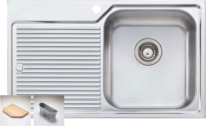 Oliveri Nu-petite Single Right Hand Bowl Inset Sink With Drainer NP622