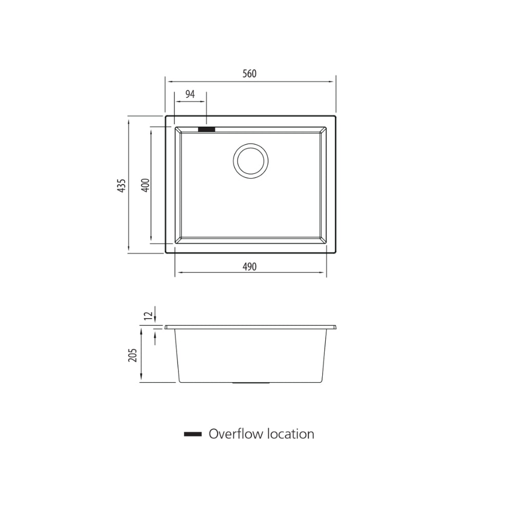 Oliveri Santorini Large Bowl Undermount Sink