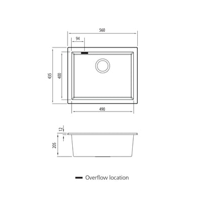 Oliveri Santorini Large Bowl Undermount Sink