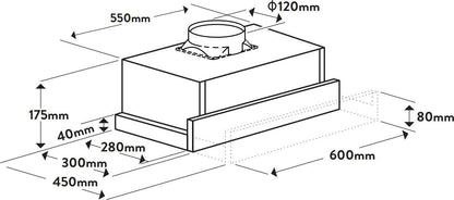 60cm Slide-out Rangehood | ORT6WBA — Omega Appliances