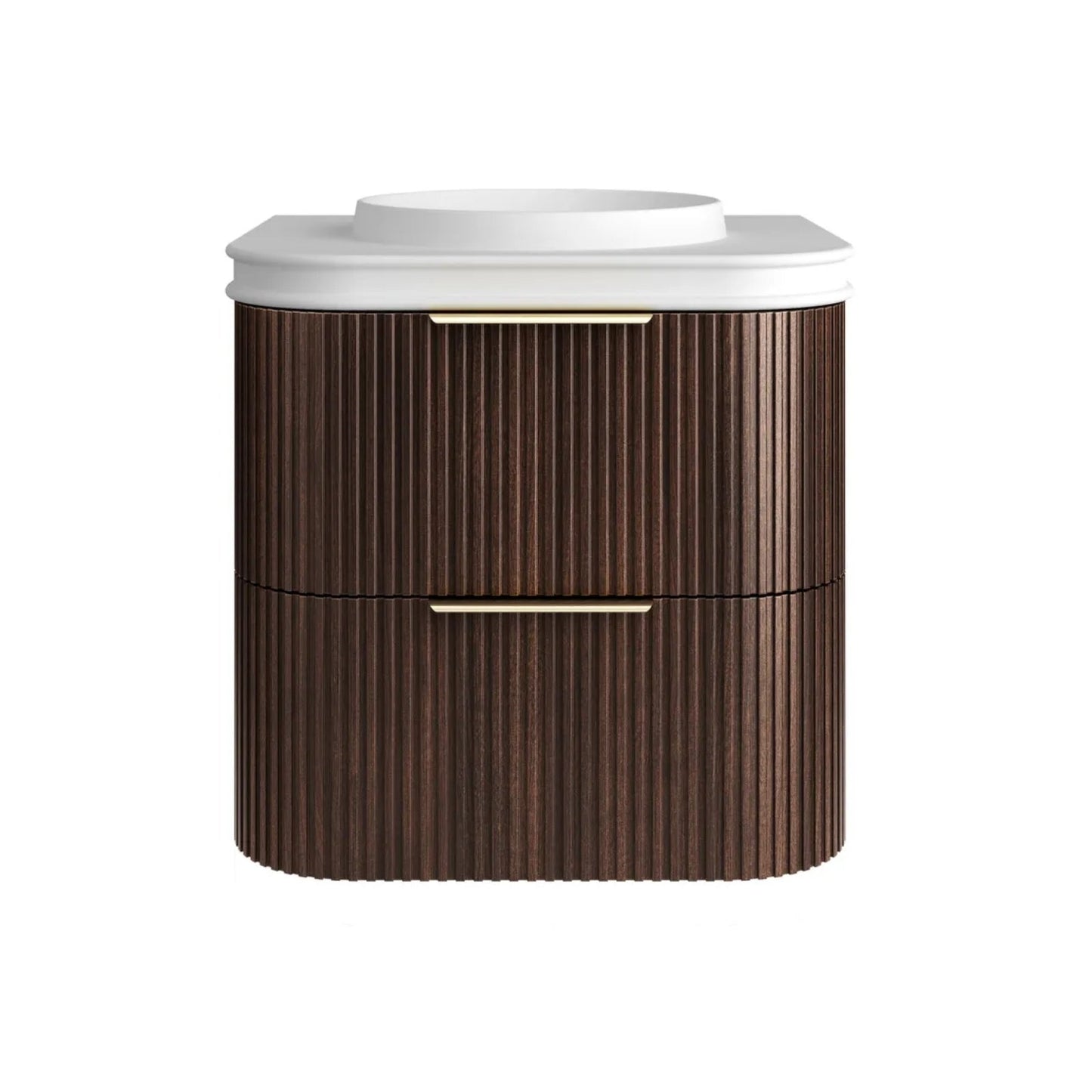 Otti Havana Fluted Curved Wall Hung Vanity with Moulded Top