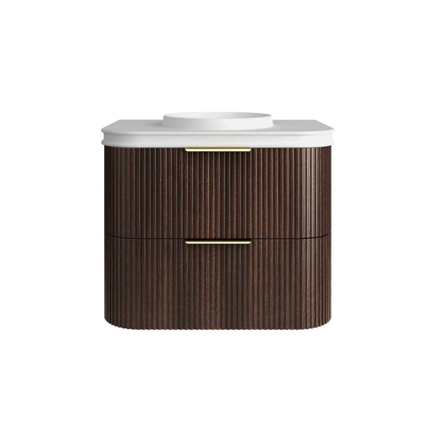 Otti Havana Fluted Curved Wall Hung Vanity with Moulded Top