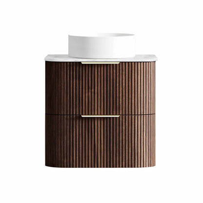 Otti Havana Fluted Curved Wall Hung Vanity with Stone Top