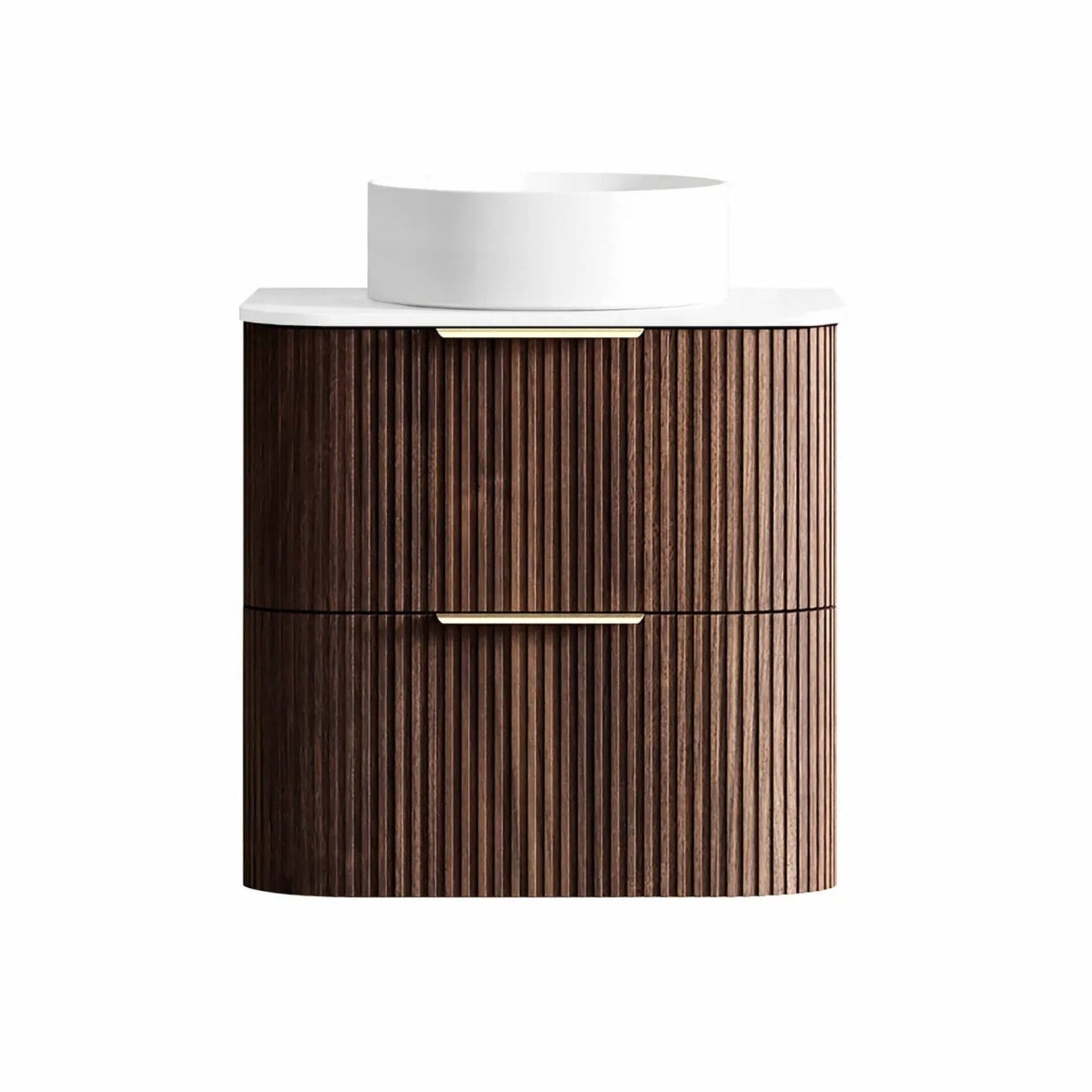 Otti Havana Fluted Curved Wall Hung Vanity with Stone Top