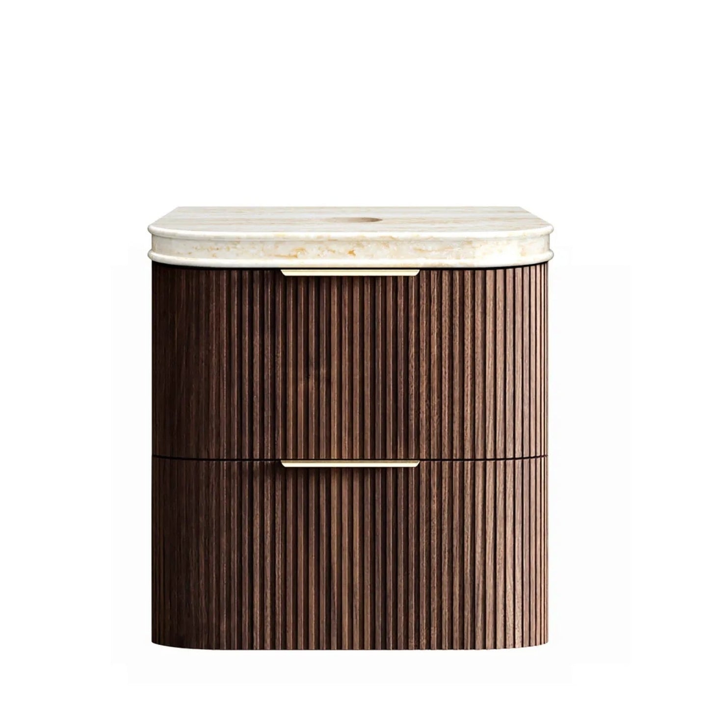 Otti Havana Fluted Curved Wall Hung Vanity with Stone Top