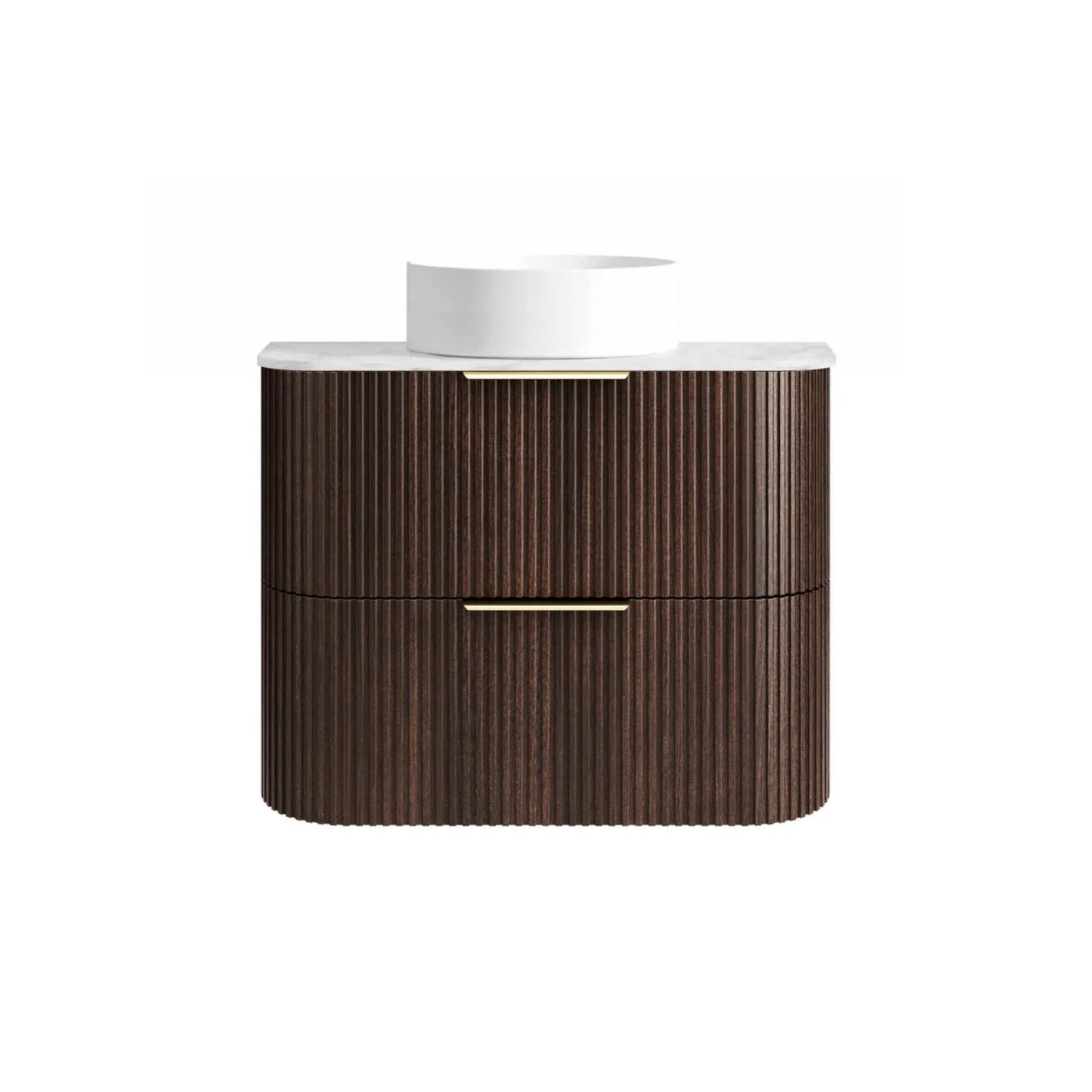 Otti Havana Fluted Curved Wall Hung Vanity with Stone Top