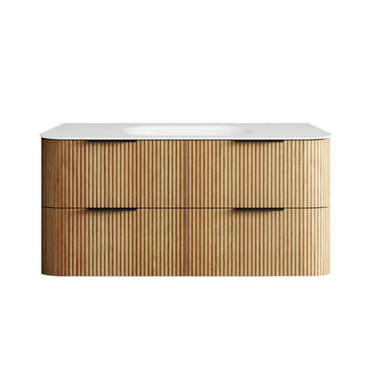 Otti Havana Fluted Curved Wall Hung Vanity with Chloe Silk Top