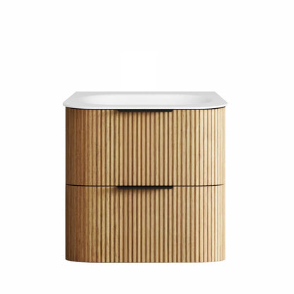 Otti Havana Fluted Curved Wall Hung Vanity with Chloe Silk Top