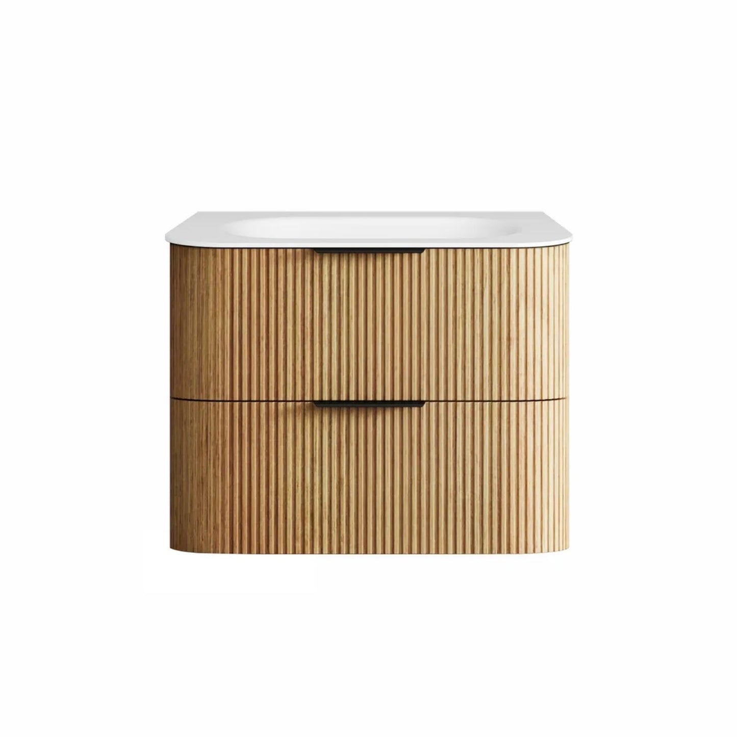 Otti Havana Fluted Curved Wall Hung Vanity with Chloe Silk Top