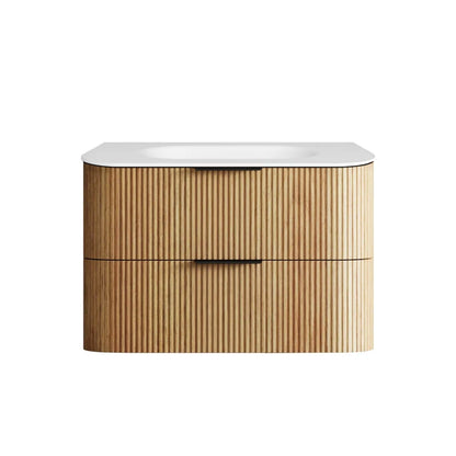Otti Havana Fluted Curved Wall Hung Vanity with Chloe Silk Top