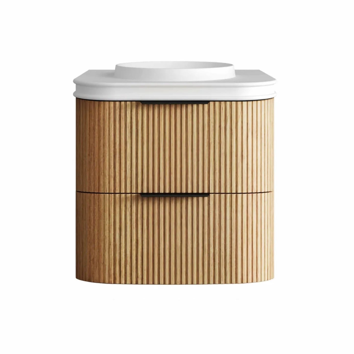 Otti Havana Fluted Curved Wall Hung Vanity with Moulded Top