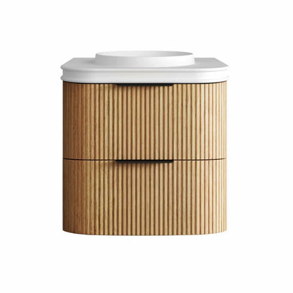 Otti Havana Fluted Curved Wall Hung Vanity with Moulded Top