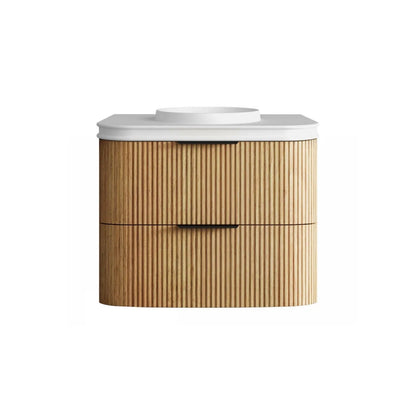 Otti Havana Fluted Curved Wall Hung Vanity with Moulded Top